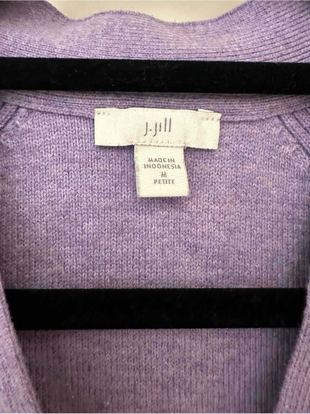 J. Jill Lavender V-Neck Button Front Cardigan - Picture 3 of 6